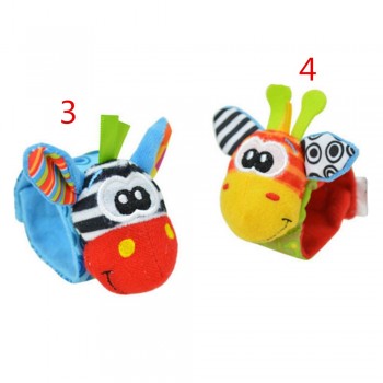 2017 New A Pair Of Baby Toys Baby Soft Hand Bells Hand Wrist Rattles / Pet Socks Foot Finders Developmental Voice Toy