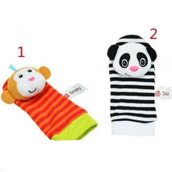 2017 New A Pair Of Baby Toys Baby Soft Hand Bells Hand Wrist Rattles / Pet Socks Foot Finders Developmental Voice Toy