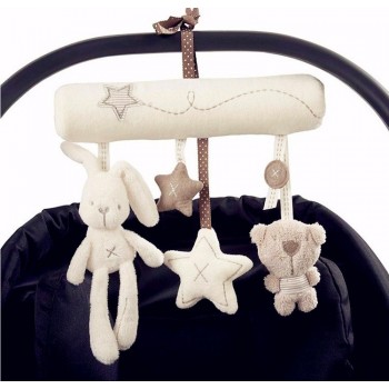 Rabbit Toys Baby 0-12 Months Newborn Baby Mobile Musical Stroller Toys Kids The Bed Bell Bear Plush Stuffed Baby Crib Rattle Toy