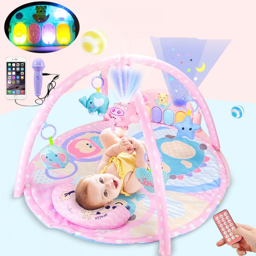 Projetion Baby Plat Mat Music Remot Control Toys Gym Mat Soft Infant Baby Floor Carpet Rug Activity Crawling Developing Mat