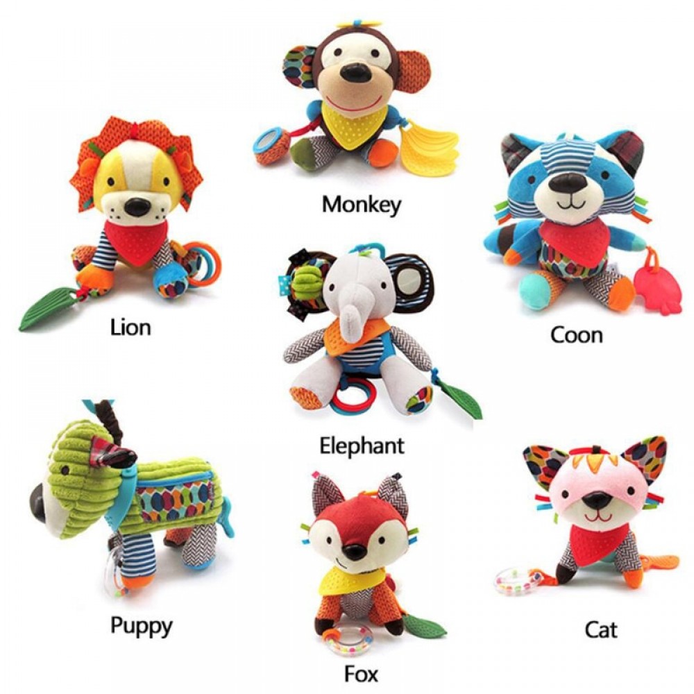 New Animal Style Baby Rattles Mobile Bed Molar Tooth Sticks Hanging Wind Chimes Ringing Hand Bell Baby Toys Rattle Toys