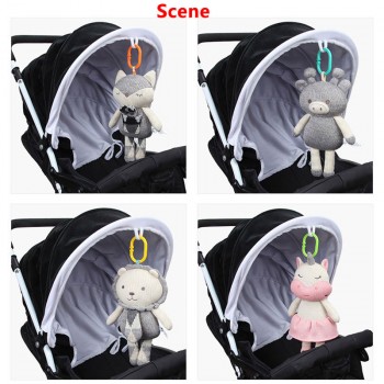 Hot 30cm Woolen Baby Rattles Toys BB Device Stuffed Animal Plush Doll Infant Crib Toy Fox Toys for Stroller Soothing Dolls LB09