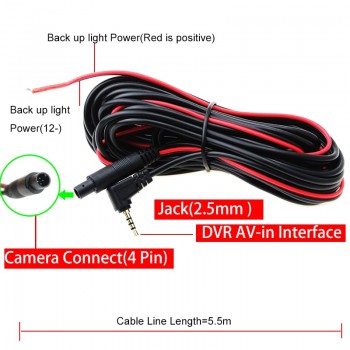 Starlight Night Vision 1280*720P MCDD Reverse Rear View Camera Wide Angle  Lens 2.5mm Jack  4 Pin For Car DVR Mirror Recorders