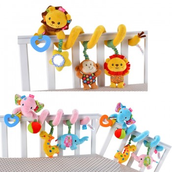 Educational Toddler Toys Baby Plush Animal Rattle Mobile Infant Stroller Bed Crib Spiral Hanging Toys for Baby Toys 0-12 Months