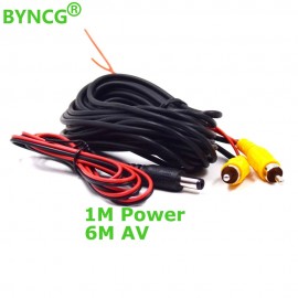 2018 New Universal auto RCA AV Cable wire harness for car rear view camera parking 6m video extension cable