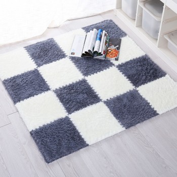 6/12/15/18/25pcs Soft Long Plush EVA Foam Puzzle Play Mat Carpet Baby Children Kids Play Interlocking Exercise Floor Mat 30X30cm