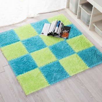6/12/15/18/25pcs Soft Long Plush EVA Foam Puzzle Play Mat Carpet Baby Children Kids Play Interlocking Exercise Floor Mat 30X30cm