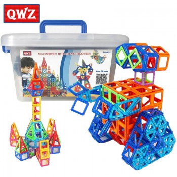 QWZ 110pcs Mini Magnetic Designer Construction Set Model amp; Building Plastic Magnetic Blocks Educational Toys For Kids Gift