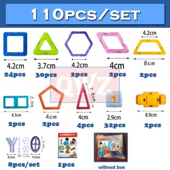 QWZ 110pcs Mini Magnetic Designer Construction Set Model amp; Building Plastic Magnetic Blocks Educational Toys For Kids Gift
