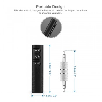 Rovtop Mini 3.5mm Jack Bluetooth Car Kit Handsfree Music Audio Receiver Adapter Auto Bluetooth AUX for Speaker Headphone Car Z2