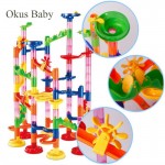 29/80/105pcs Set DIY Construction Marble Race Run Maze Track Building Blocks Kids Ball Roll Toys Christmas Gift