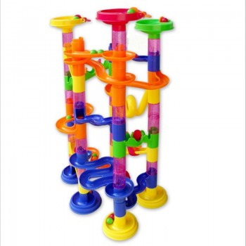 29/80/105pcs Set DIY Construction Marble Race Run Maze Track Building Blocks Kids Ball Roll Toys Christmas Gift