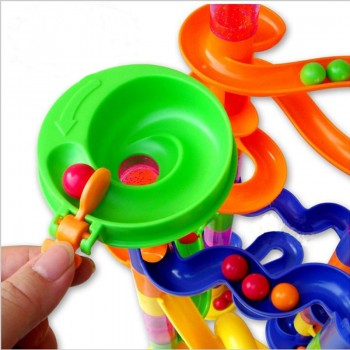 29/80/105pcs Set DIY Construction Marble Race Run Maze Track Building Blocks Kids Ball Roll Toys Christmas Gift
