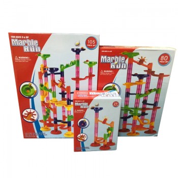 29/80/105pcs Set DIY Construction Marble Race Run Maze Track Building Blocks Kids Ball Roll Toys Christmas Gift