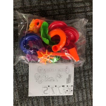 29/80/105pcs Set DIY Construction Marble Race Run Maze Track Building Blocks Kids Ball Roll Toys Christmas Gift
