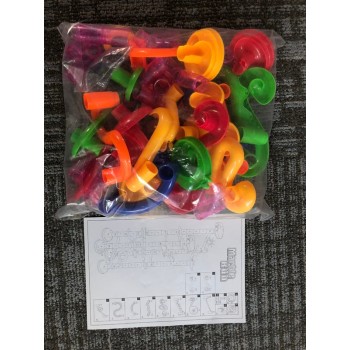 29/80/105pcs Set DIY Construction Marble Race Run Maze Track Building Blocks Kids Ball Roll Toys Christmas Gift