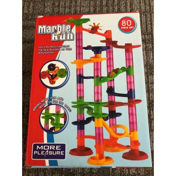 29/80/105pcs Set DIY Construction Marble Race Run Maze Track Building Blocks Kids Ball Roll Toys Christmas Gift