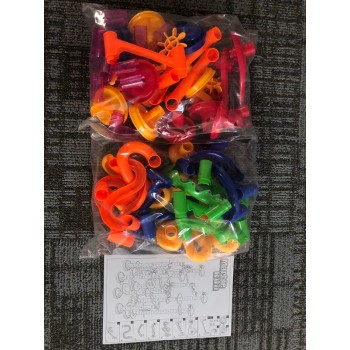 29/80/105pcs Set DIY Construction Marble Race Run Maze Track Building Blocks Kids Ball Roll Toys Christmas Gift