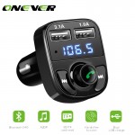 1Pcs Bluetooth Car Kit FM Transmitter MP3 Player With LED Dual USB 4.1A Quick Charger Voltage Display Micro SD TF Music Playing