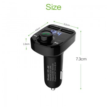 1Pcs Bluetooth Car Kit FM Transmitter MP3 Player With LED Dual USB 4.1A Quick Charger Voltage Display Micro SD TF Music Playing