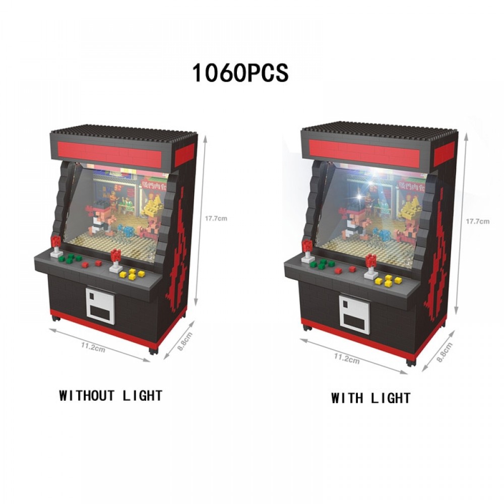 Funny Street Fighter Arcadegames micro diamond building block Game Console assemblage bricks toys nanoblock with led light