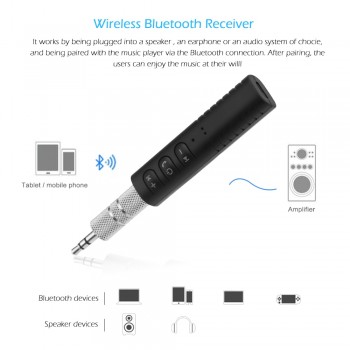Mini Wireless Bluetooth Car Kit Hands free Bluetooth 3.5mm Jack Audio jack Receiver Adapter Bluetooth AUX for Speaker Headphone