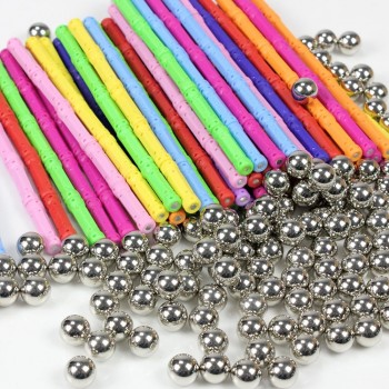 50~200pcs Magnet Bars Metal ball Magnetic Designer Building Blocks Construction Toys for Children Gift DIY Designer Educational