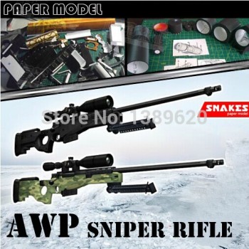 120cm 1:1 AWP Sniper Rifle 3D Paper Model Weapon Gun Puzzle Hand-made  Paper Toy