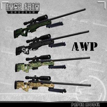 120cm 1:1 AWP Sniper Rifle 3D Paper Model Weapon Gun Puzzle Hand-made  Paper Toy