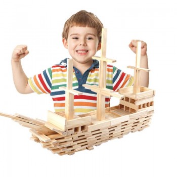 Wooden Construction Building Model Building Blocks Childrens Intelligence Building Blocks Toy 100 Wood Board Set Extract Game