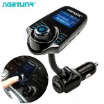 AGETUNR Bluetooth Car Kit Handsfree Set FM Transmitter MP3 Music Player 5V 2.1A USB Car Charger Support Micro SD Card 4G-32G