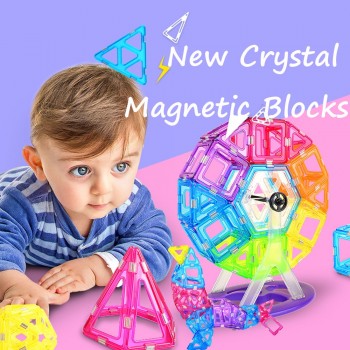1PC Big Size Crystal Blocks Magnetic Designer Construction Modelamp;Building Toy Magnetic Blocks Educational Toys For Kids Gift
