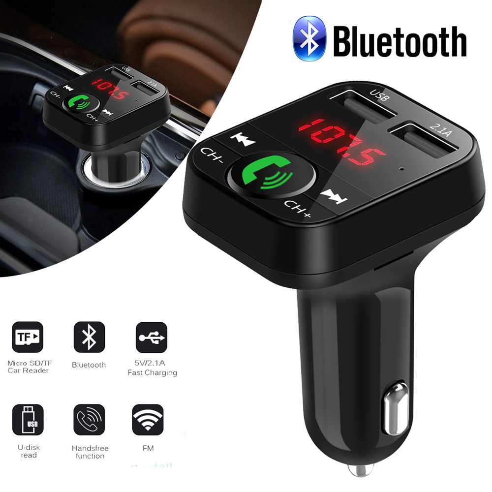 FM Transmitter Aux Modulator Bluetooth Handsfree Car Kit Handsfree Wireless Bluetooth FM Transmitter LCD MP3 Player USB Charger