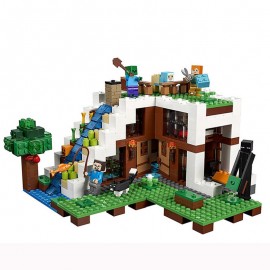 Minecraft The Waterfall Base Steve Alex enderman 21134 LegoINGlys 829 DIY Model Building Block Set Kids Brick Toy festival gift