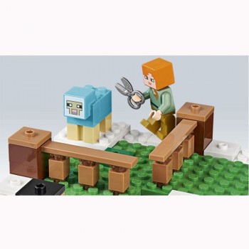 Minecraft The Waterfall Base Steve Alex enderman 21134 LegoINGlys 829 DIY Model Building Block Set Kids Brick Toy festival gift