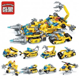 Enlighten Construction Engineering Building Block Technic 8 in1 the Legend of Chariot 622pcs Educational Bricks Toy