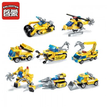 Enlighten Construction Engineering Building Block Technic 8 in1 the Legend of Chariot 622pcs Educational Bricks Toy
