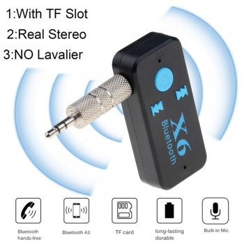 Wireless Car Kit Bluetooth 4.0 Adapter 3 in 1 USB Bluetooth Receiver 3.5mm Audio Jack TF Card Reader MIC Call Support For Car