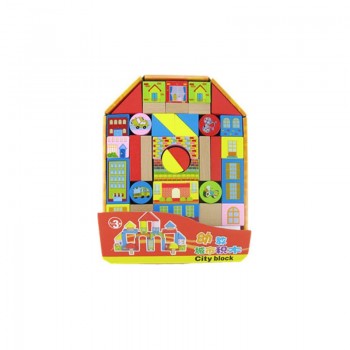 DIY Wooden Building Blocks Beech Wood Block Toys Print Pattern Early Education Learning Toys Backpack Environmental protection