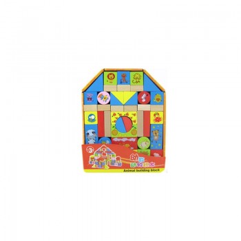DIY Wooden Building Blocks Beech Wood Block Toys Print Pattern Early Education Learning Toys Backpack Environmental protection