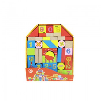 DIY Wooden Building Blocks Beech Wood Block Toys Print Pattern Early Education Learning Toys Backpack Environmental protection
