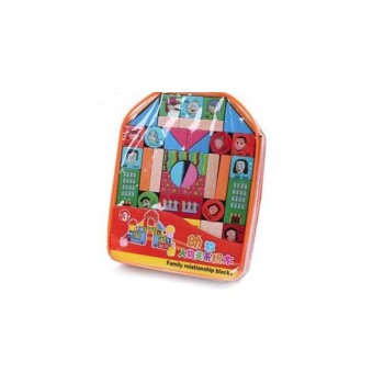 DIY Wooden Building Blocks Beech Wood Block Toys Print Pattern Early Education Learning Toys Backpack Environmental protection