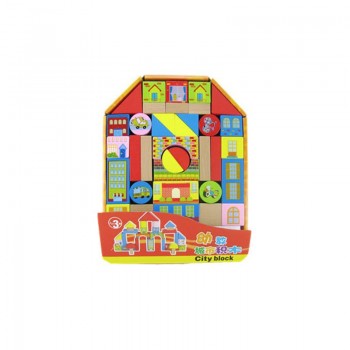 DIY Wooden Building Blocks Beech Wood Block Toys Print Pattern Early Education Learning Toys Backpack Environmental protection