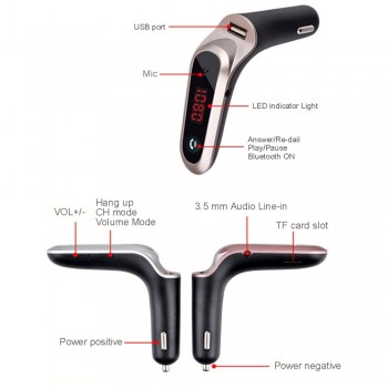 EAFC Universal Car Bluetooth FM Transmitter MP3 Radio Player USB Charger Hands-free Bluetooth Car Kit FM Transmitter