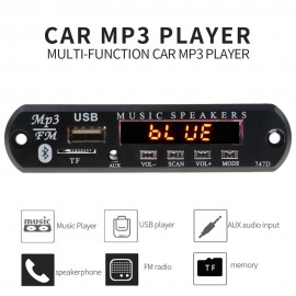 Car Bluetooth Handsfree kit FM Radio Mp3 Player Wireless TF USB 3.5mm AUX 5V 12V Car Audio Modification kit for Speakers