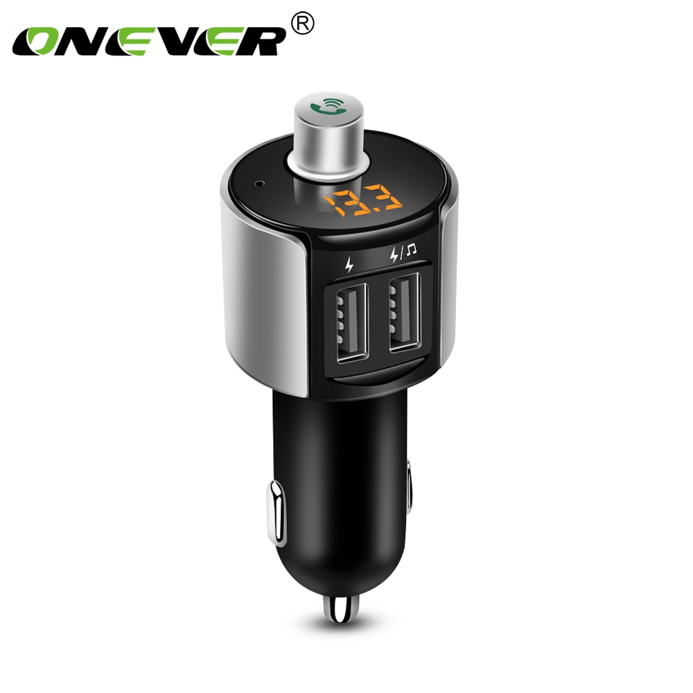 Onever Wireless Bluetooth FM Transmitter Modulator Car Radio Adapter Car MP3 Player 3.4A Dual USB Car Charger Handsfree Car Kit