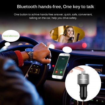 Onever Wireless Bluetooth FM Transmitter Modulator Car Radio Adapter Car MP3 Player 3.4A Dual USB Car Charger Handsfree Car Kit