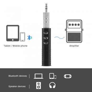 Universal 3.5mm jack Bluetooth Car Kit Hands free Music Audio Receiver Adapter Auto AUX Kit for Speaker Headphone Car Stereo