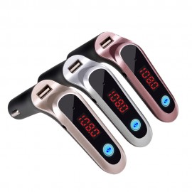 High Quality Bluetooth Car Kit Handsfree FM Transmitter Radio MP3 Player USB Charger and AUX Car  Accesorios  1.24