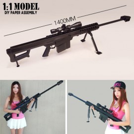 1:1 Barrett 140Cm Toy Gun Model Paper Assembled Educational Toy Building Construction Toys Card Model Building Sets